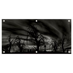 Grave Yard Dark Fantasy Trees Banner and Sign 4  x 2 