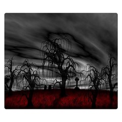 Grave Yard Dark Fantasy Trees Premium Plush Fleece Blanket (small) by Cemarart