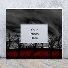 Grave Yard Dark Fantasy Trees White Wall Photo Frame 5  x 7 