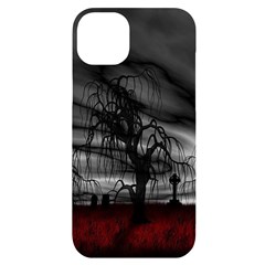 Grave Yard Dark Fantasy Trees Iphone 14 Plus Black Uv Print Case by Cemarart