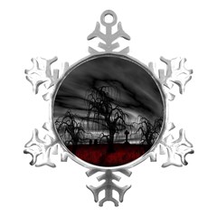 Grave Yard Dark Fantasy Trees Metal Small Snowflake Ornament