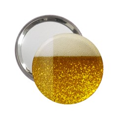 Light Beer Texture Foam Drink In A Glass 2 25  Handbag Mirrors by Cemarart