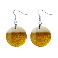 Light Beer Texture Foam Drink In A Glass Mini Button Earrings by Cemarart