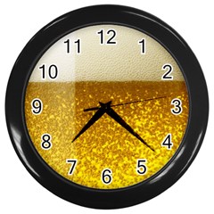 Light Beer Texture Foam Drink In A Glass Wall Clock (black) by Cemarart