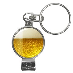 Light Beer Texture Foam Drink In A Glass Nail Clippers Key Chain by Cemarart