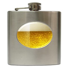 Light Beer Texture Foam Drink In A Glass Hip Flask (6 Oz) by Cemarart