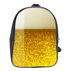 Light Beer Texture Foam Drink In A Glass School Bag (large) by Cemarart