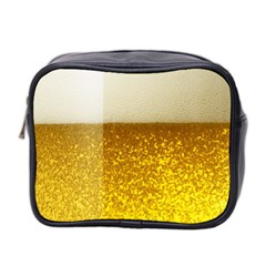 Light Beer Texture Foam Drink In A Glass Mini Toiletries Bag (two Sides) by Cemarart