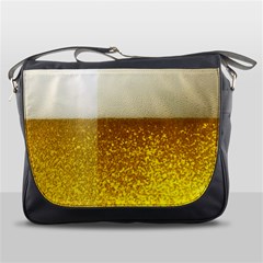 Light Beer Texture Foam Drink In A Glass Messenger Bag by Cemarart