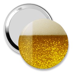 Light Beer Texture Foam Drink In A Glass 3  Handbag Mirrors by Cemarart