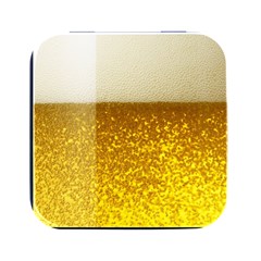 Light Beer Texture Foam Drink In A Glass Square Metal Box (black)