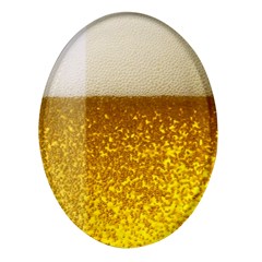 Light Beer Texture Foam Drink In A Glass Oval Glass Fridge Magnet (4 Pack) by Cemarart