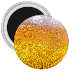 Liquid Bubble Drink Beer With Foam Texture 3  Magnets by Cemarart