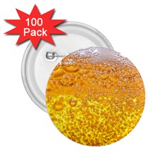 Liquid Bubble Drink Beer With Foam Texture 2 25  Buttons (100 Pack)  by Cemarart