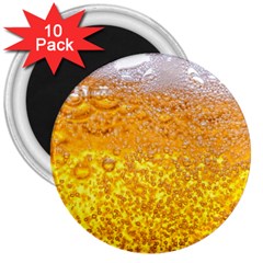 Liquid Bubble Drink Beer With Foam Texture 3  Magnets (10 Pack)  by Cemarart