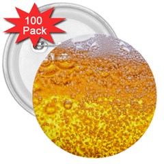 Liquid Bubble Drink Beer With Foam Texture 3  Buttons (100 Pack)  by Cemarart