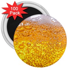 Liquid Bubble Drink Beer With Foam Texture 3  Magnets (100 Pack) by Cemarart