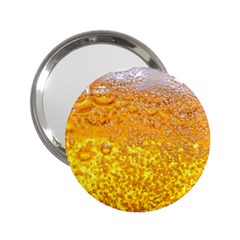 Liquid Bubble Drink Beer With Foam Texture 2 25  Handbag Mirrors by Cemarart