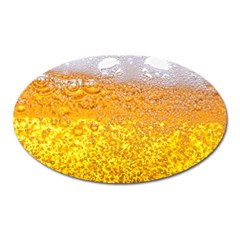 Liquid Bubble Drink Beer With Foam Texture Oval Magnet by Cemarart