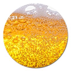 Liquid Bubble Drink Beer With Foam Texture Magnet 5  (round) by Cemarart