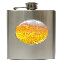 Liquid Bubble Drink Beer With Foam Texture Hip Flask (6 Oz) by Cemarart