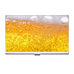 Liquid Bubble Drink Beer With Foam Texture Business Card Holder by Cemarart