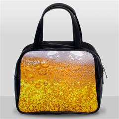 Liquid Bubble Drink Beer With Foam Texture Classic Handbag (two Sides) by Cemarart