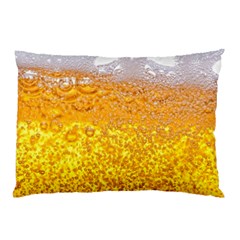 Liquid Bubble Drink Beer With Foam Texture Pillow Case by Cemarart