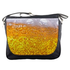 Liquid Bubble Drink Beer With Foam Texture Messenger Bag by Cemarart