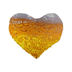 Liquid Bubble Drink Beer With Foam Texture Standard 16  Premium Heart Shape Cushions by Cemarart