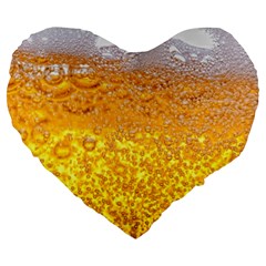 Liquid Bubble Drink Beer With Foam Texture Large 19  Premium Heart Shape Cushions by Cemarart