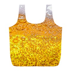 Liquid Bubble Drink Beer With Foam Texture Full Print Recycle Bag (l) by Cemarart