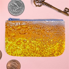 Liquid Bubble Drink Beer With Foam Texture Large Coin Purse by Cemarart