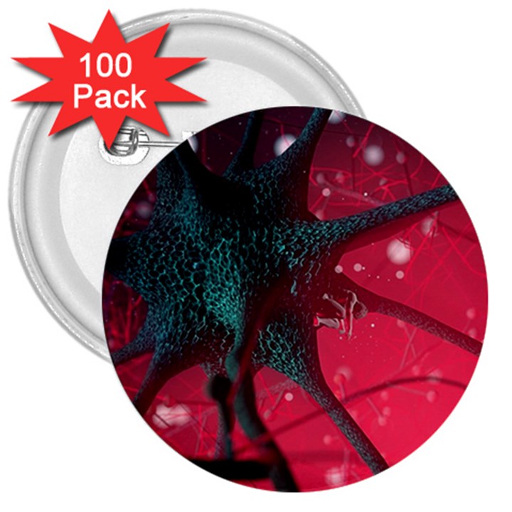 Coronavirus Corona Virus 3  Buttons (100 pack) 