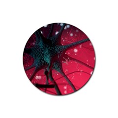 Coronavirus Corona Virus Rubber Coaster (round) by Cemarart