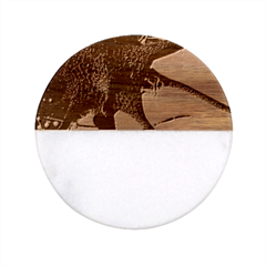 Coronavirus Corona Virus Classic Marble Wood Coaster (round)  by Cemarart