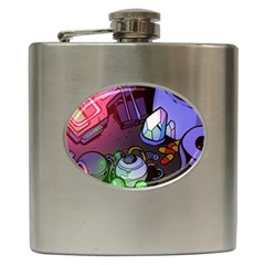 Graffiti Corazones Kingdom Saga Super Hip Flask (6 Oz) by Cemarart