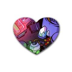 Graffiti Corazones Kingdom Saga Super Rubber Coaster (heart) by Cemarart