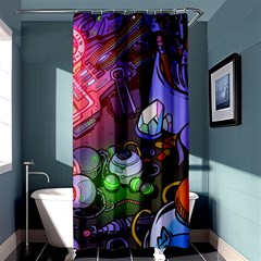 Graffiti Corazones Kingdom Saga Super Shower Curtain 36  X 72  (stall)  by Cemarart