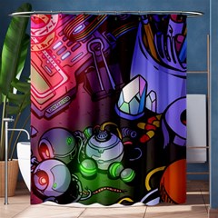 Graffiti Corazones Kingdom Saga Super Shower Curtain 60  X 72  (medium)  by Cemarart