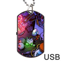 Graffiti Corazones Kingdom Saga Super Dog Tag Usb Flash (one Side) by Cemarart