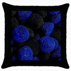 Raspberry One Edge Throw Pillow Case (black) by Cemarart