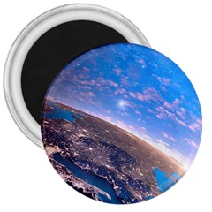 Earth Blue Galaxy Sky Space 3  Magnets by Cemarart