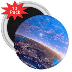 Earth Blue Galaxy Sky Space 3  Magnets (10 Pack)  by Cemarart