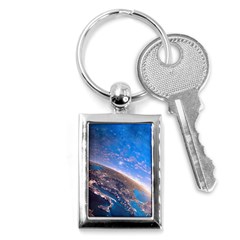 Earth Blue Galaxy Sky Space Key Chain (rectangle) by Cemarart