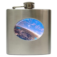 Earth Blue Galaxy Sky Space Hip Flask (6 Oz) by Cemarart