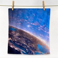 Earth Blue Galaxy Sky Space Face Towel by Cemarart