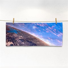 Earth Blue Galaxy Sky Space Hand Towel by Cemarart