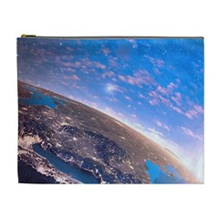 Earth Blue Galaxy Sky Space Cosmetic Bag (xl) by Cemarart