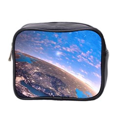 Earth Blue Galaxy Sky Space Mini Toiletries Bag (two Sides) by Cemarart